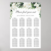 Elegante Witte Orchidee Boho 12 Tafels STOELENOVER Poster (Voorkant)