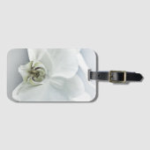 Elegante Witte Orchidee Botanische Kunst Bagagelabel (Voorkant (horizontaal))