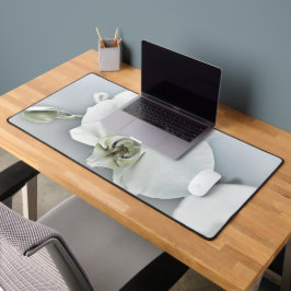 Elegante Witte Orchidee Botanische Kunst Bureaumat