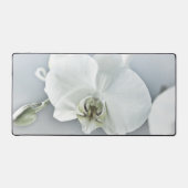 Elegante Witte Orchidee Botanische Kunst Bureaumat (Voorkant)