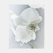 Elegante Witte Orchidee Botanische Kunst Fleece Deken (Voorkant)