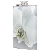 Elegante Witte Orchidee Botanische Kunst Heupfles (Links)