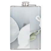 Elegante Witte Orchidee Botanische Kunst Heupfles (Achterkant)