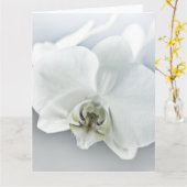 Elegante Witte Orchidee Botanische Kunst Kaart (Gele Bloem)