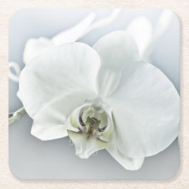 Elegante Witte Orchidee Botanische Kunst Kartonnen Onderzetters