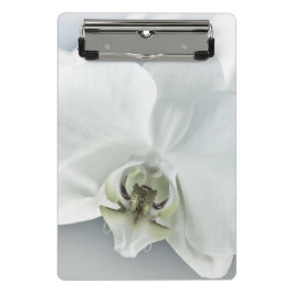 Elegante Witte Orchidee Botanische Kunst Mini Klembord