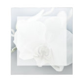 Elegante Witte Orchidee Botanische Kunst Notitieblok (Voorkant)