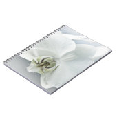 Elegante Witte Orchidee Botanische Kunst Notitieboek (Linkerzijde)