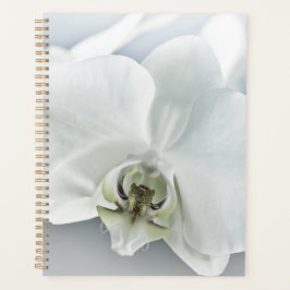Elegante Witte Orchidee Botanische Kunst Planner