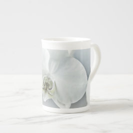 Elegante Witte Orchidee Botanische Kunst Porselein Kop