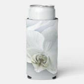 Elegante Witte Orchidee Botanische Kunst Seltzer Blikjeskoeler (Seltzer Voorkant)