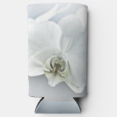 Elegante Witte Orchidee Botanische Kunst Seltzer Blikjeskoeler (Voorkant)