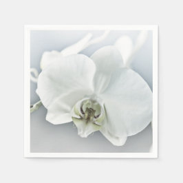 Elegante Witte Orchidee Botanische Kunst Servet
