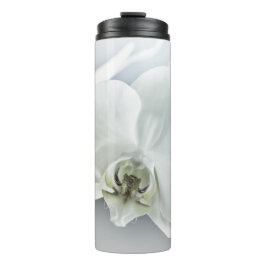 Elegante Witte Orchidee Botanische Kunst Thermosbeker
