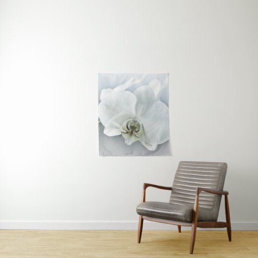 Elegante Witte Orchidee Botanische Kunst Wandkleed (In situ)