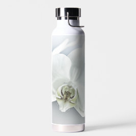 Elegante Witte Orchidee Botanische Kunst Waterfles
