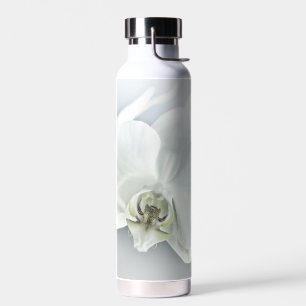 Elegante Witte Orchidee Botanische Kunst Waterfles
