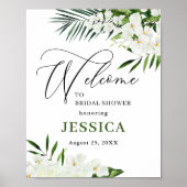 Elegante witte orchidee BRUIDSSCHONEREN Welkomstbo Poster (Voorkant)