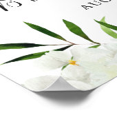 Elegante witte orchidee BRUIDSSUITE Welkomstbord Poster (Hoek)