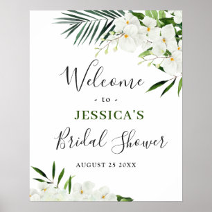 Elegante witte orchidee BRUIDSSUITE Welkomstbord Poster