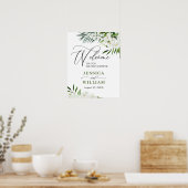 Elegante witte orchidee KOPPEL DOOP Welkomstbord Poster (Keuken)