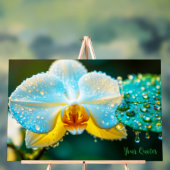 Elegante Witte Orchidee met Waterdruppels Botanisc Acryl Bord (Neutraal)
