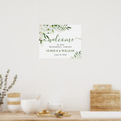 Elegante witte orchidee PROEFHUWELIJK DINER Welkom Poster (Keuken)