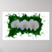 Elegante witte orchidee schilderij tropische bloem poster (Voorkant)