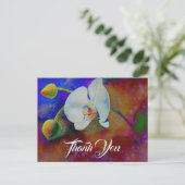 Elegante witte orchidee waterverf schilderij briefkaart (Staand voorkant)