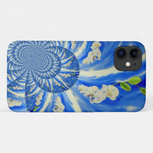 Elegante witte orchidee waterverf schilderij Case-Mate iPhone case (Achterkant (horizontaal))