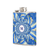 Elegante witte orchidee waterverf schilderij heupfles (Links)