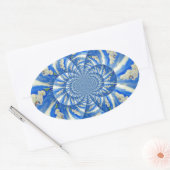 Elegante witte orchidee waterverf schilderij ovale sticker (Envelop)