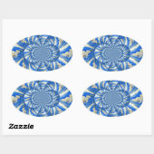 Elegante witte orchidee waterverf schilderij ovale sticker (Vel)