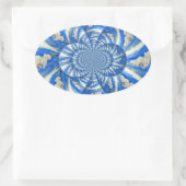 Elegante witte orchidee waterverf schilderij ovale sticker (Tas)