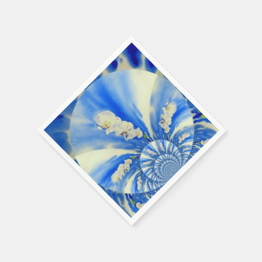 Elegante witte orchidee waterverf schilderij servetten (Hoek)