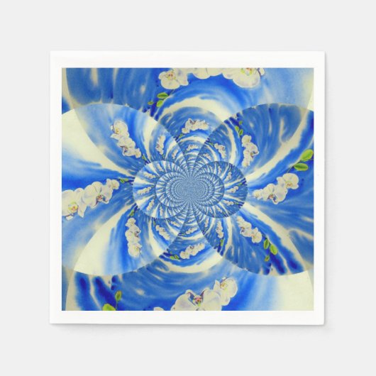 Elegante witte orchidee waterverf schilderij servetten (Voorkant)