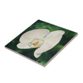 Elegante witte orchidee waterverf schilderij tegeltje (Zijkant)