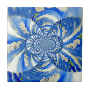 Elegante witte orchidee waterverf schilderij tegeltje