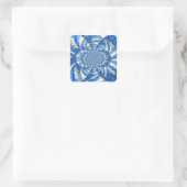 Elegante witte orchidee waterverf schilderij vierkante sticker (Tas)