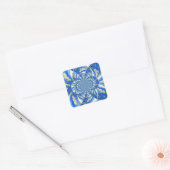 Elegante witte orchidee waterverf schilderij vierkante sticker (Envelop)