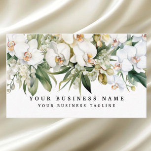 Elegante Witte Orchideeën Bloemen Bloemstuk  Visitekaartje
