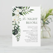 Elegante witte orchideeën Boheems repetitiediner Kaart (Staand voorkant)