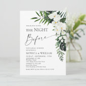 Elegante witte orchideeën Boheems repetitiediner Kaart (Staand voorkant)