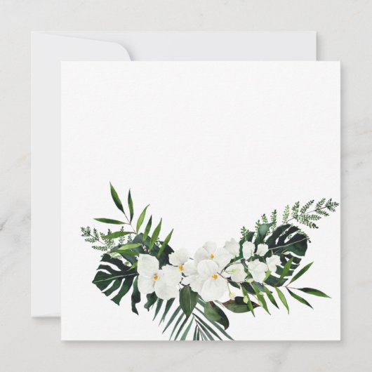 Elegante Witte Orchideeën Boheemse BRUIDSLUNCH Kaart (Achterkant)