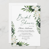 Elegante Witte Orchideeën Boheemse Bruiloft Feest Kaart (Voorkant / Achterkant)