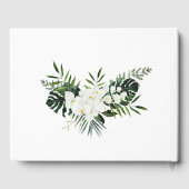 Elegante Witte Orchideeën Boheemse Bruiloftsshower Gastenboek (Achterkant)