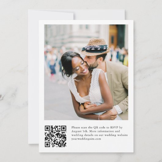 Elegante Witte Orchideeën Boheemse Groene Huwelijk Kaart (Achterkant)