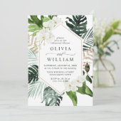 Elegante Witte Orchideeën Boheemse PROEFHuwelijksd Kaart (Staand voorkant)