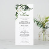 Elegante Witte Orchideeën Boheemse Trouwdagdiner Menu (Staand voorkant)