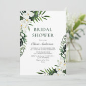 Elegante witte orchideeën bohemian BRUIDSSHOWER Kaart (Staand voorkant)